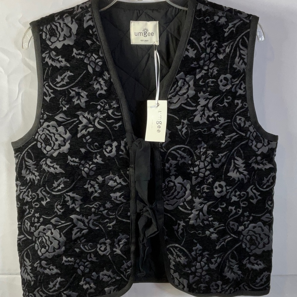Umgee Black Rare Sample Piece Floral Vest Check Measurements For Size